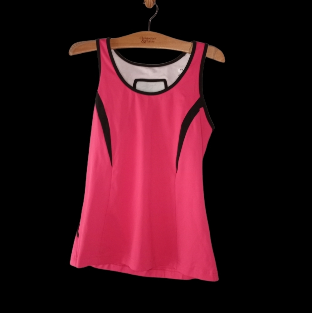 Fila sport active pink and black rectangle cutout back top